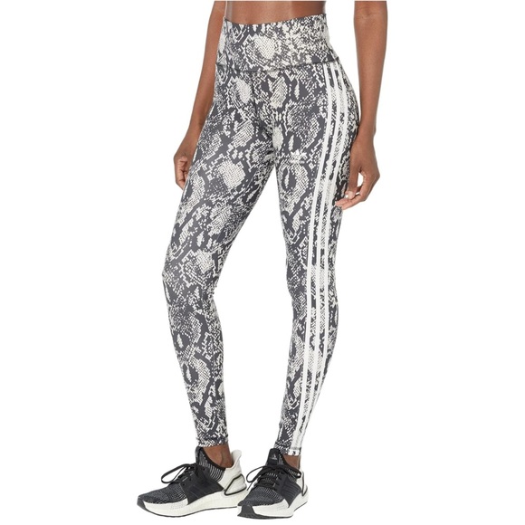 Adidas Originals Women’s Leggings Snake Skin Print L Athleisure Workout - Picture 1 of 13